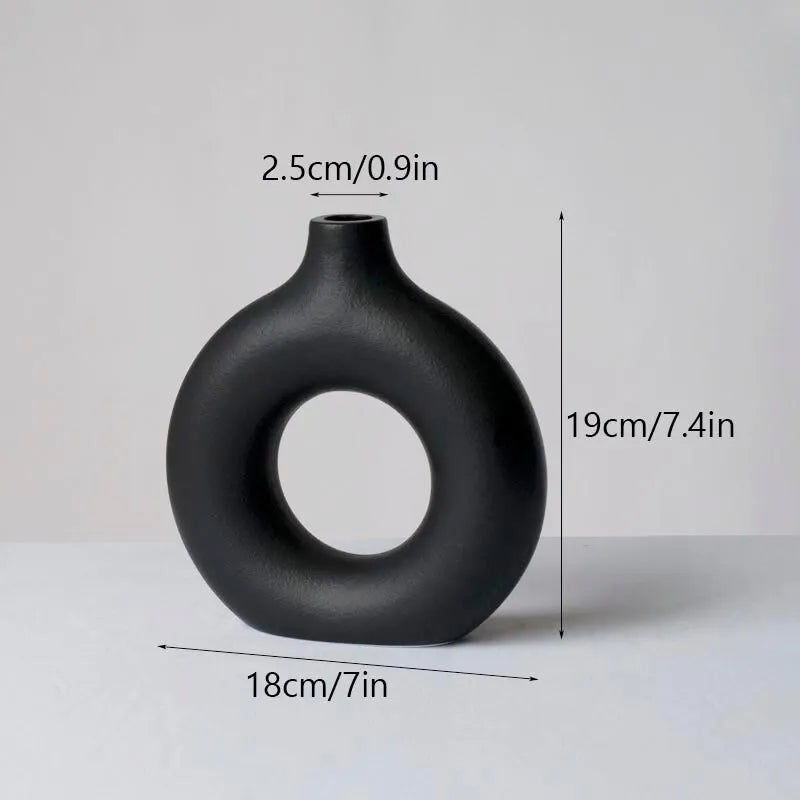 black ceramic vase