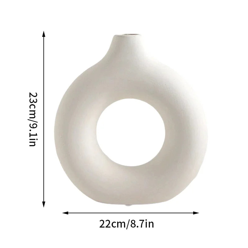 Ceramic White Vase Decorative - Ibis boutique 