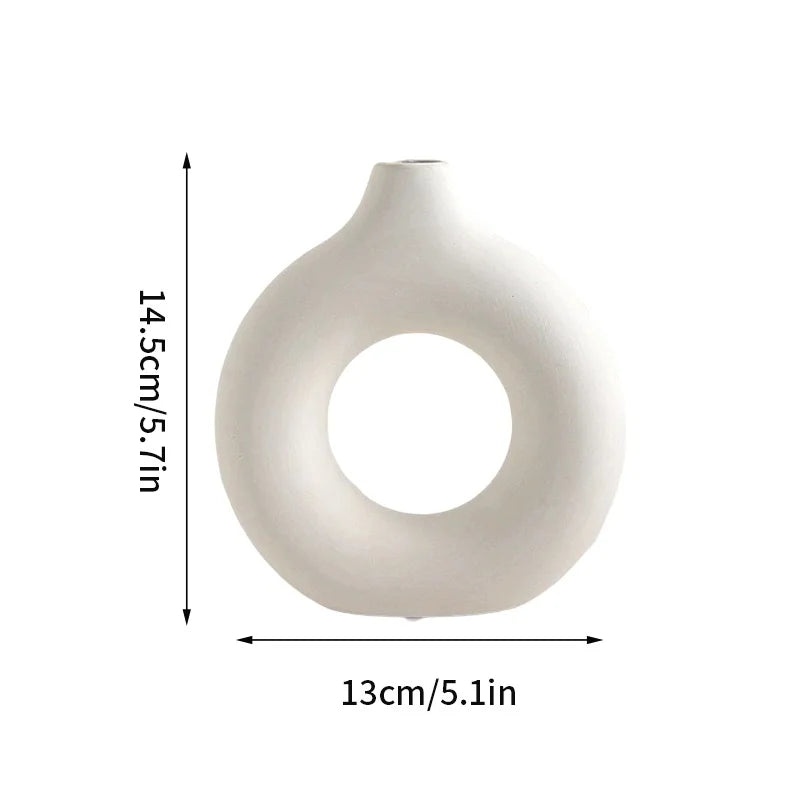 Ceramic White Vase Decorative - Ibis boutique 