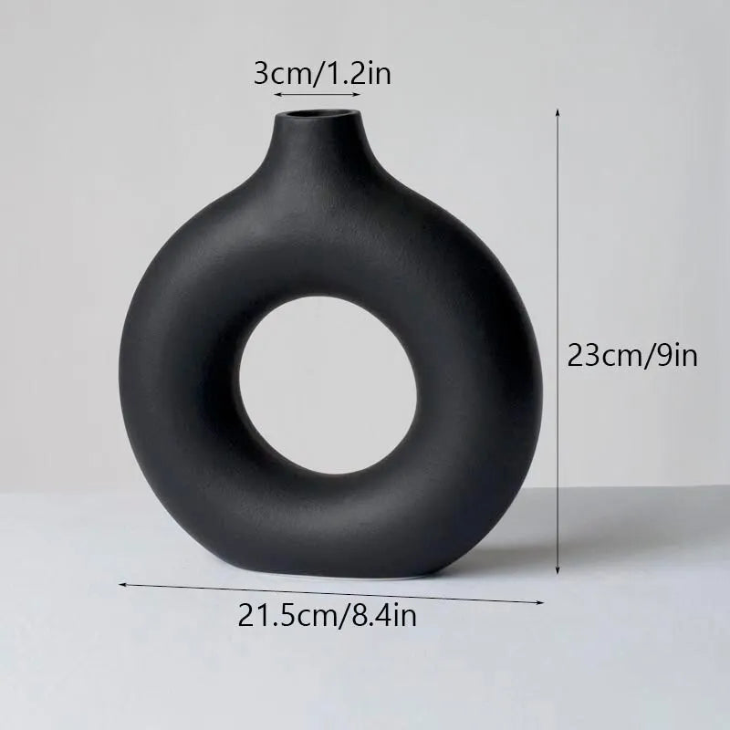 black ceramic vase